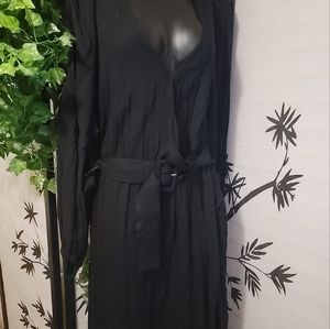 Black Midi Wrap Dress